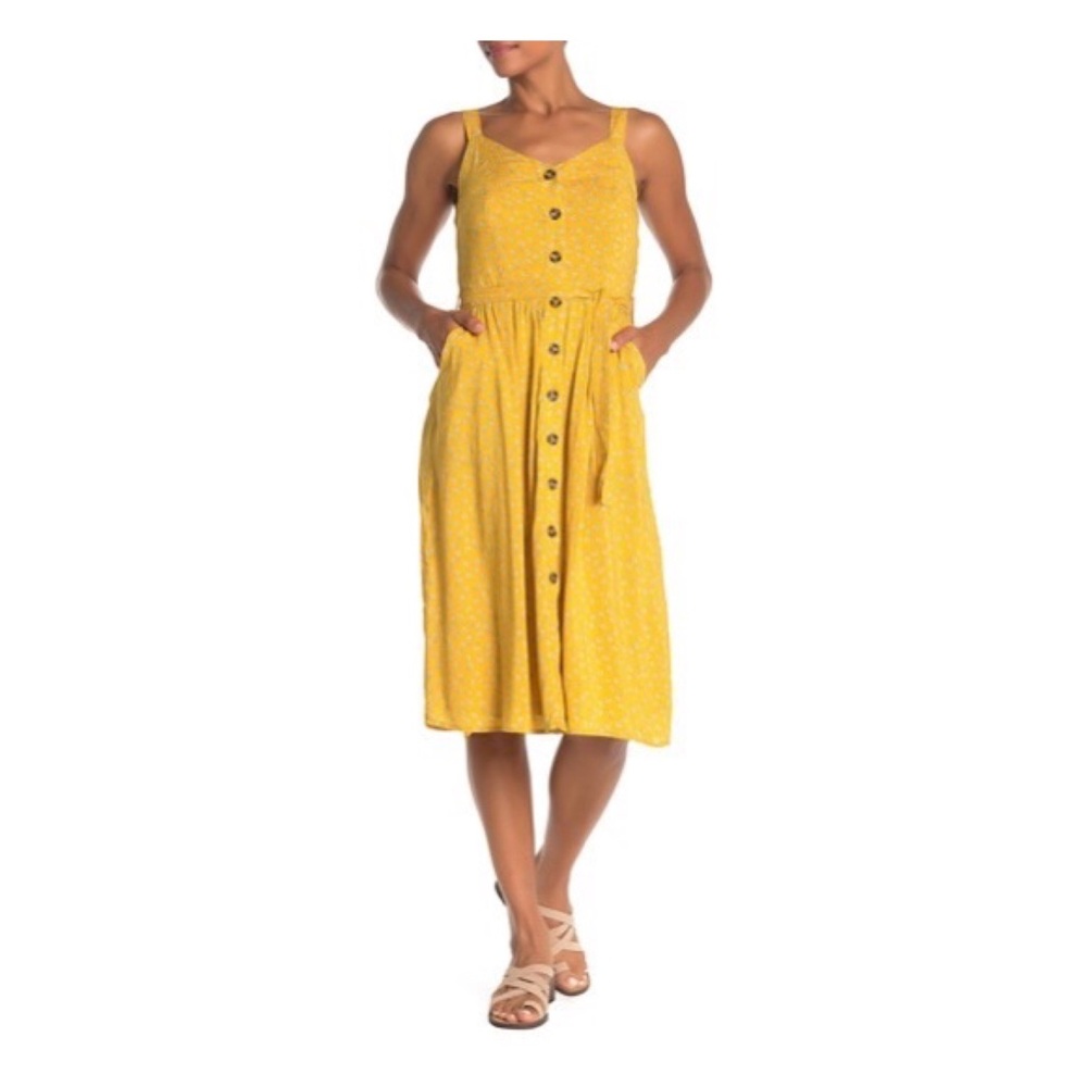 Coco + Jaimeson Floral Button Front Midi Dress